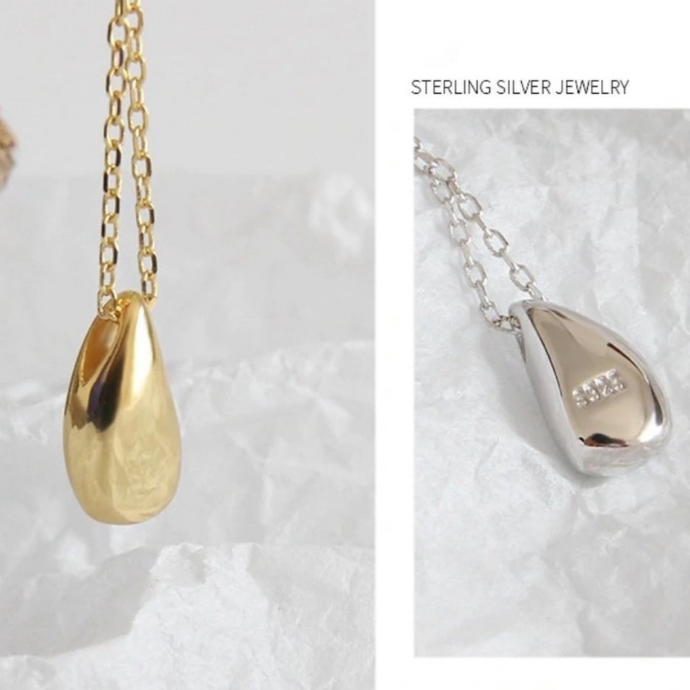 NEW 925 STERLING SILVER WATER DROP NECKLACE - Picture 6 of 6
